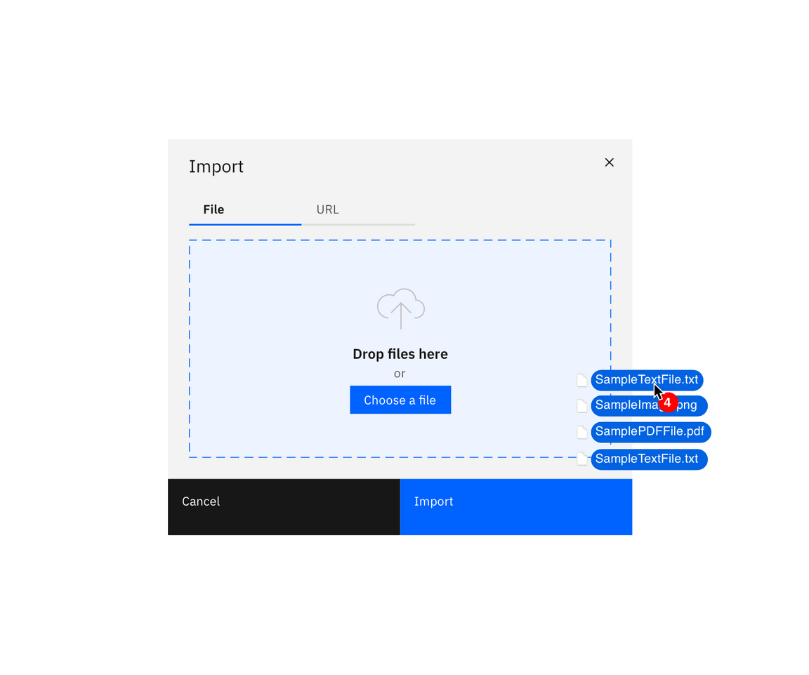 Example of drag and drop file import